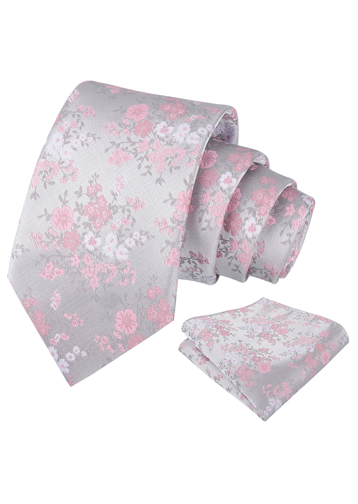 Mens Ditsy Floral Tie Set 3.15 Inch Elegant Small Print with Pocket Square for All-occasion Wear-939