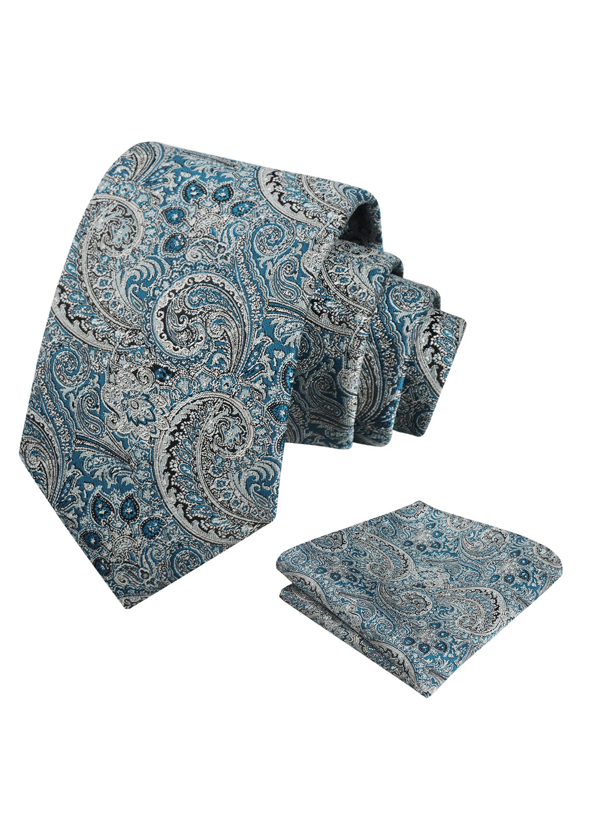 Mens 2pcs Paisley 3.15'' Tie Set with Hanky Casual Floral Necktie Set-919
