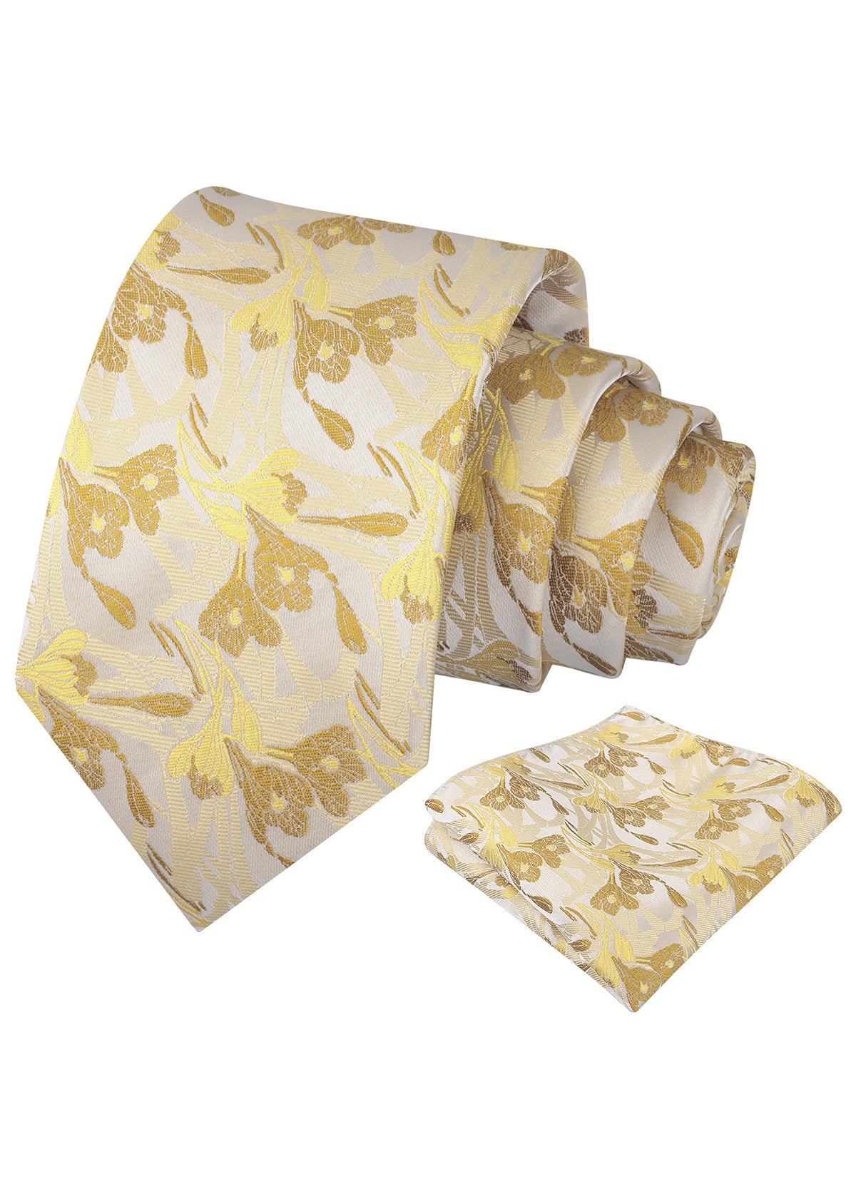 Mens 3.15inch Intricate Iris Floral Pattern Necktie with Casual Pocket Square-944