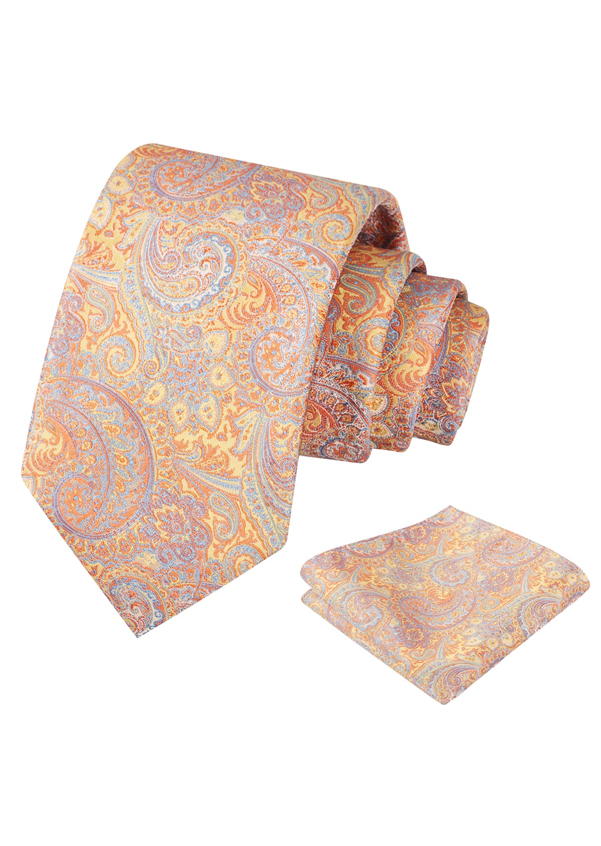 Mens 2pcs Paisley 3.15'' Tie Set with Hanky Casual Floral Necktie Set-919