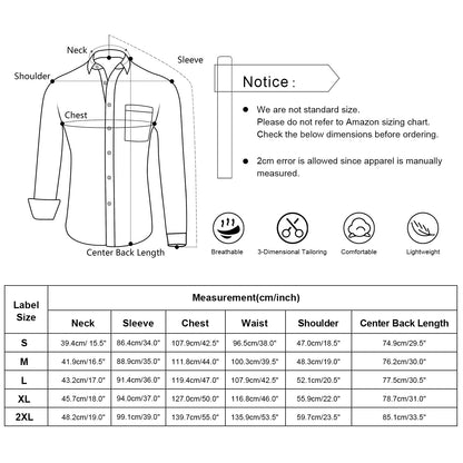 Men's Business Slim Fit Dress Shirt Long Sleeve Patchwork Button-Down Shirt, 004-White+Navy