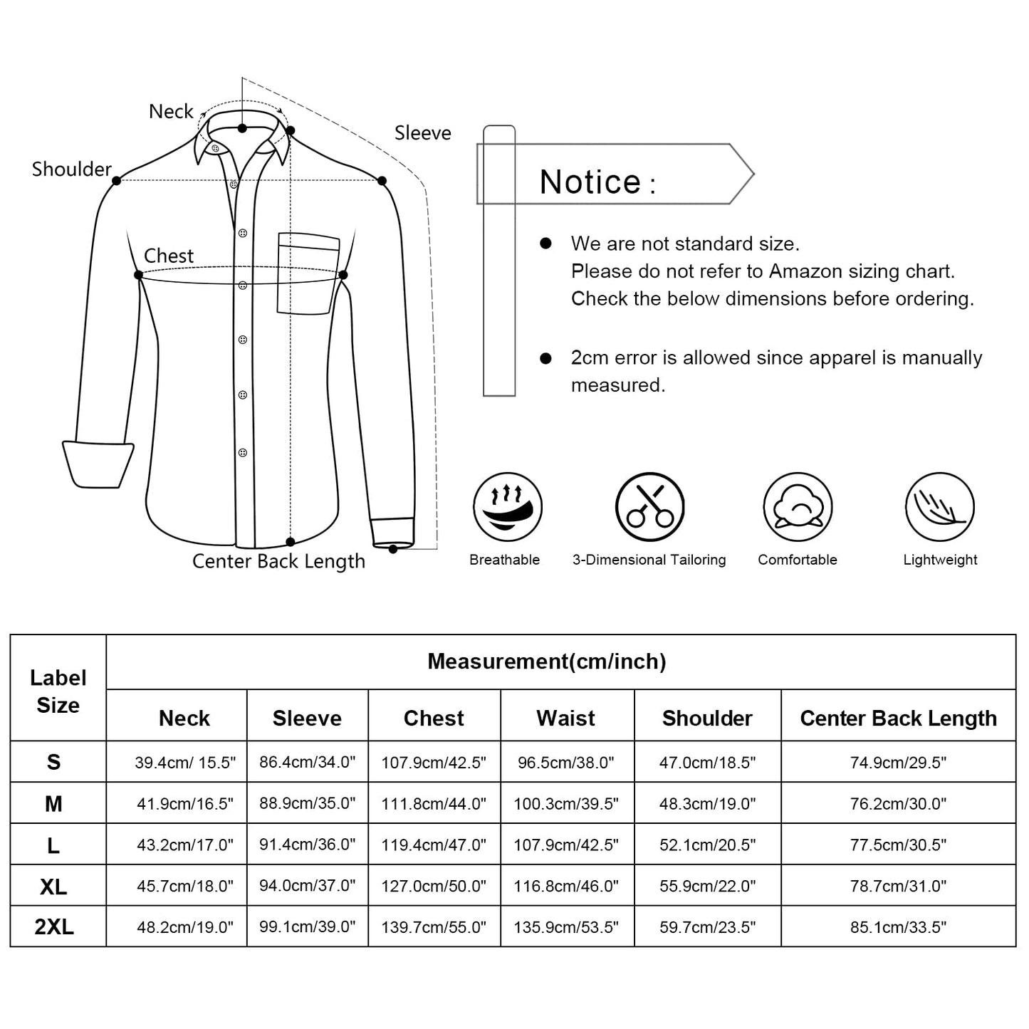 Men's Business Slim Fit Dress Shirt Long Sleeve Patchwork Button-Down Shirt, 004-White+Gray