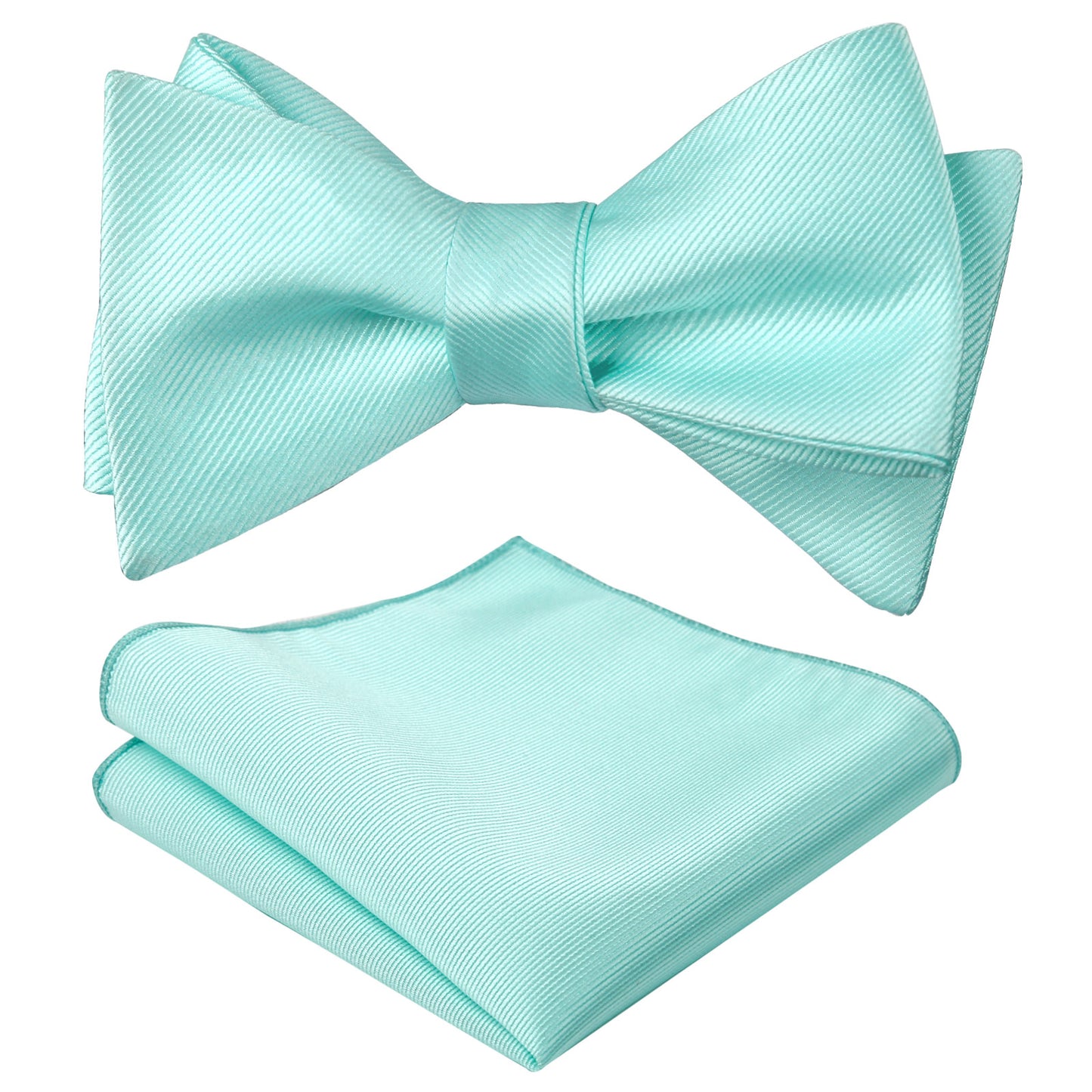 Men's Solid Self-tied Bow Tie and Handkerchief Set #055