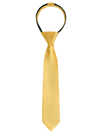 Boy's Solid Color Pre-tied 2.4'' Zipper Skinny Necktie #067