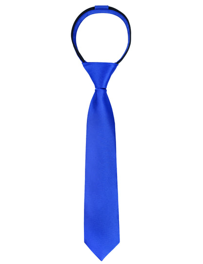 Boy's Solid Color Pre-tied 2.4'' Zipper Skinny Necktie #067