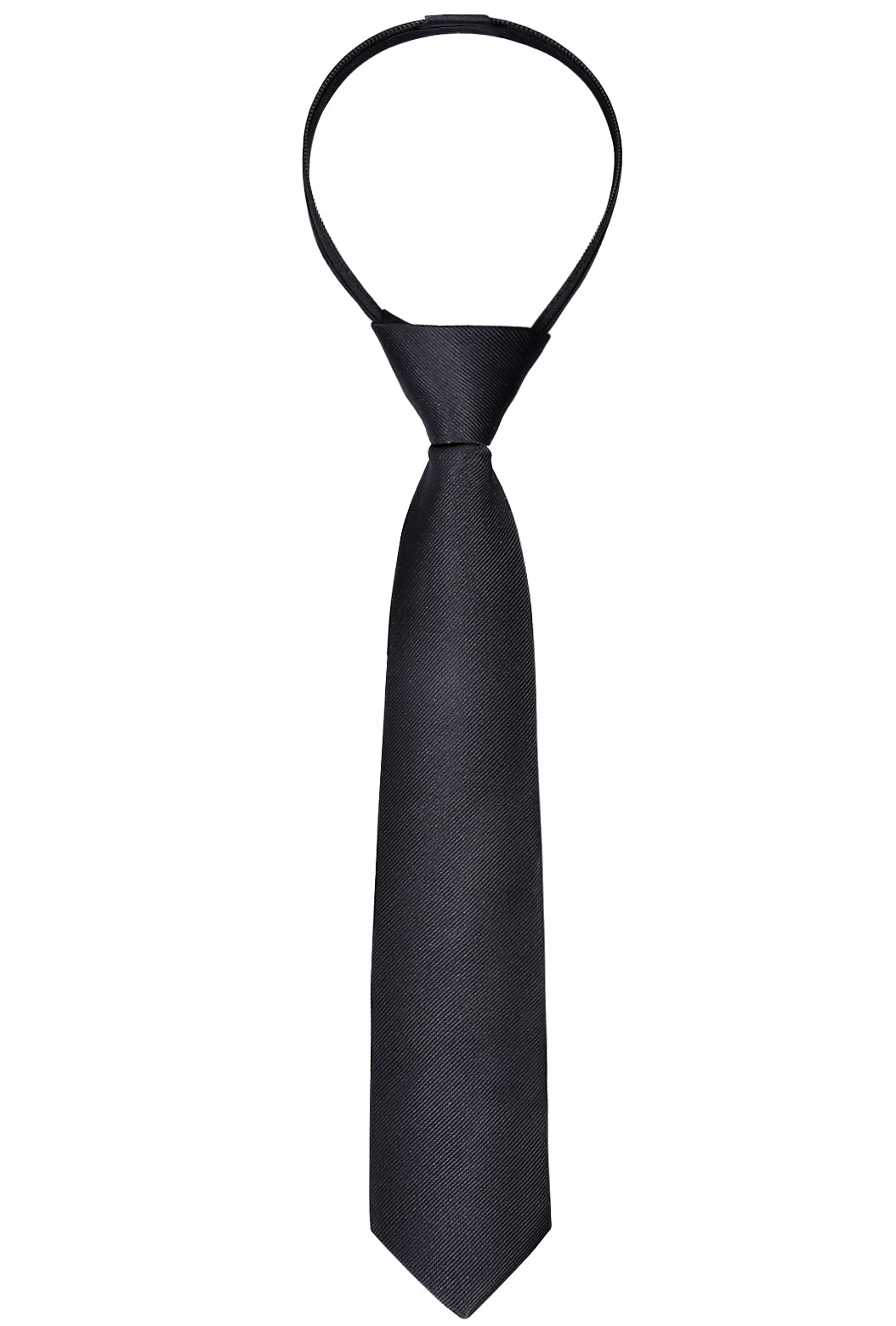 Boy's Solid Color Pre-tied 2.4'' Zipper Skinny Necktie #067