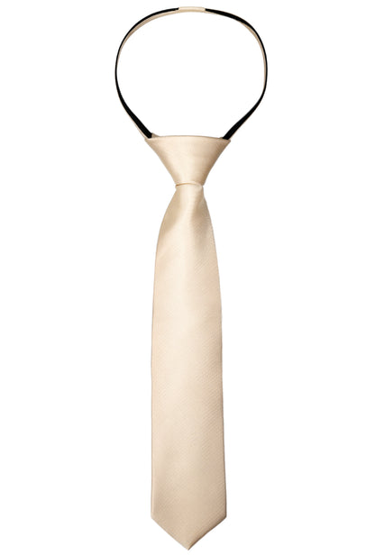 Boy's Solid Color Pre-tied 2.4'' Zipper Skinny Necktie #067