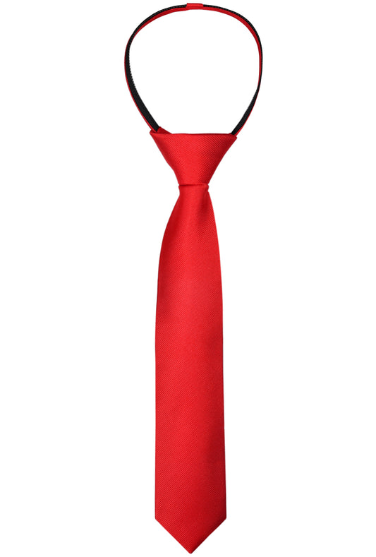 Boy's Solid Color Pre-tied 2.4'' Zipper Skinny Necktie #067