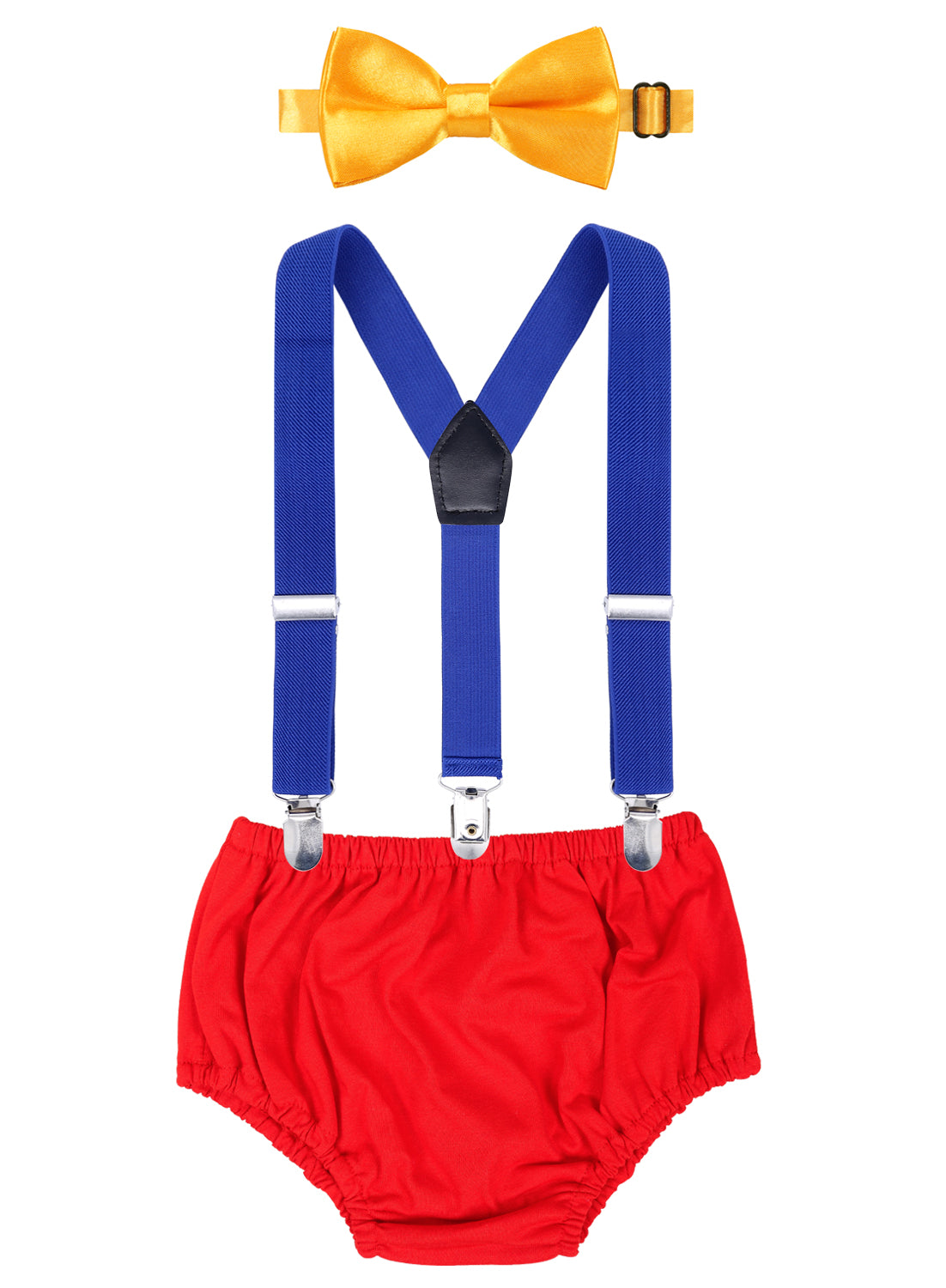 Boy's Cake Smash Costumes Combo including Adjustable Bowtie, Elastic Suspender and Bloomers Set, BD049