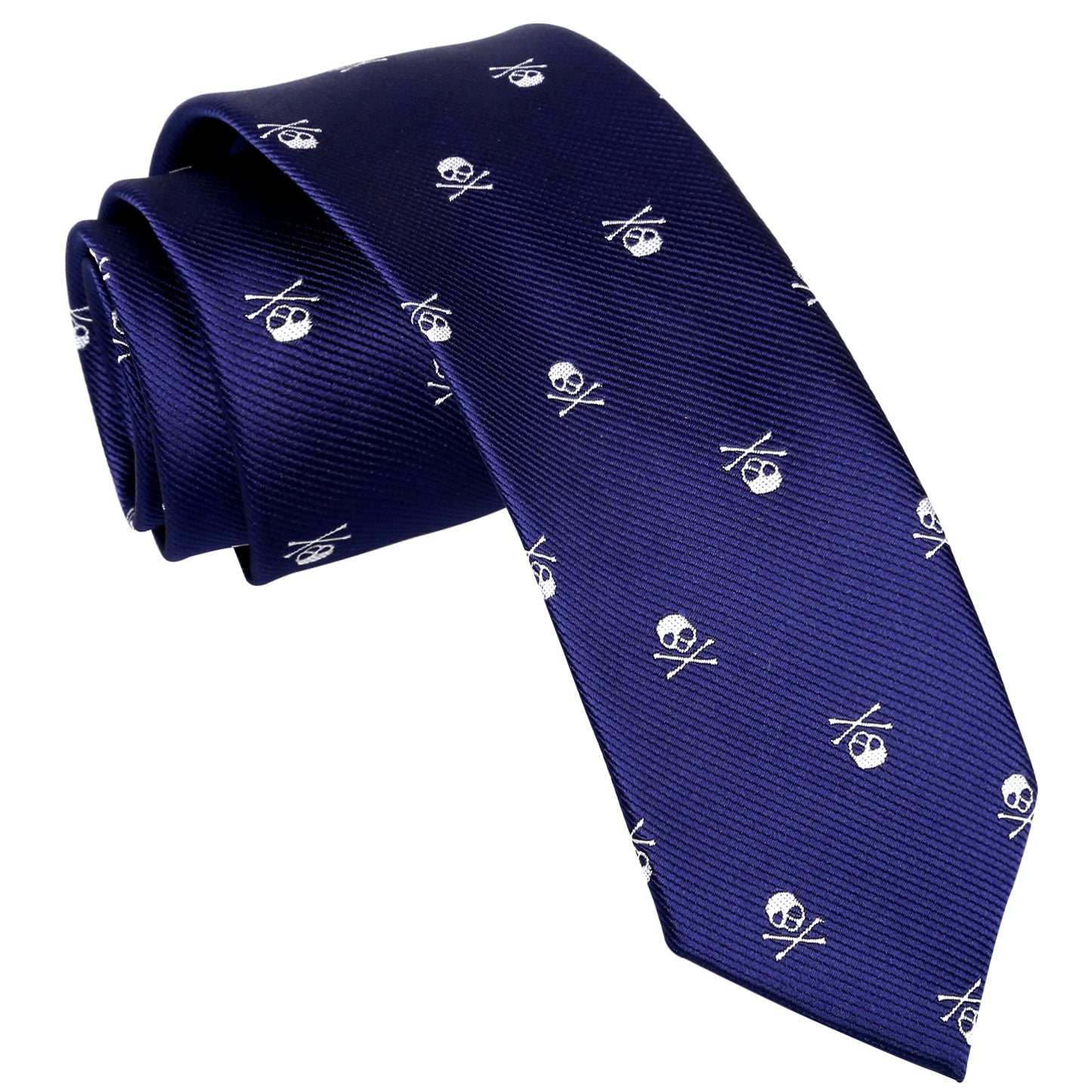 Men's Skull Patterned Skinny Neckties, 096