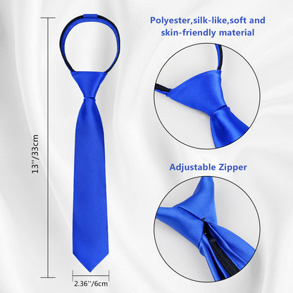 Boy's Classic Solid Bow Tie, Necktie and Suit Vest Set, 078-Royal Blue