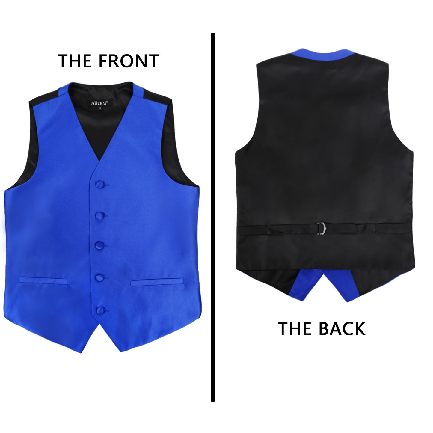 Boy's Classic Solid Bow Tie, Necktie and Suit Vest Set, 078-Royal Blue