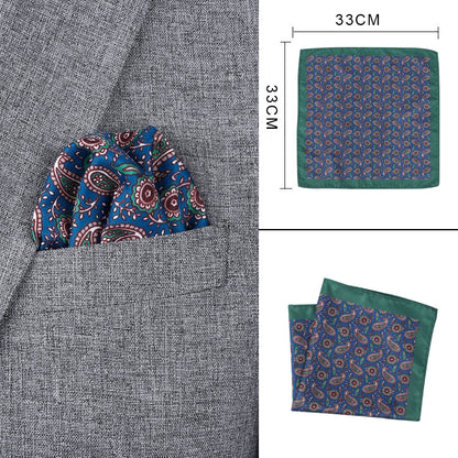Men's Solid 3.15inch Fashion Necktie and Printed Pocket Square Set #121