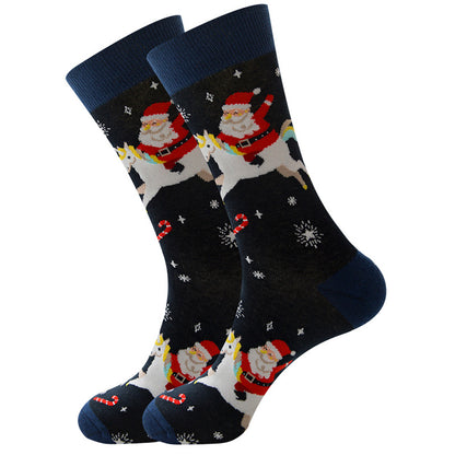 Black Santa Unicorn Socks SC011