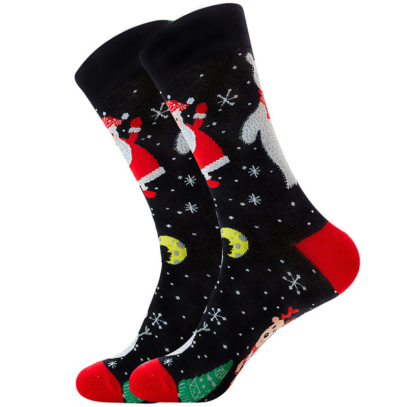 Black Santa Clauses and Snowflake Socks SC010