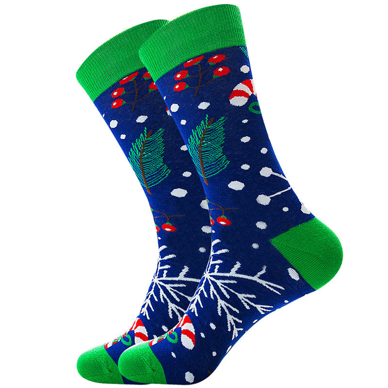 Navy Christmas Snowflake Socks SC043