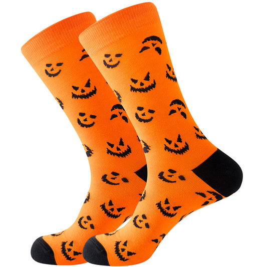 Orange Monster Emoji Socks SC045