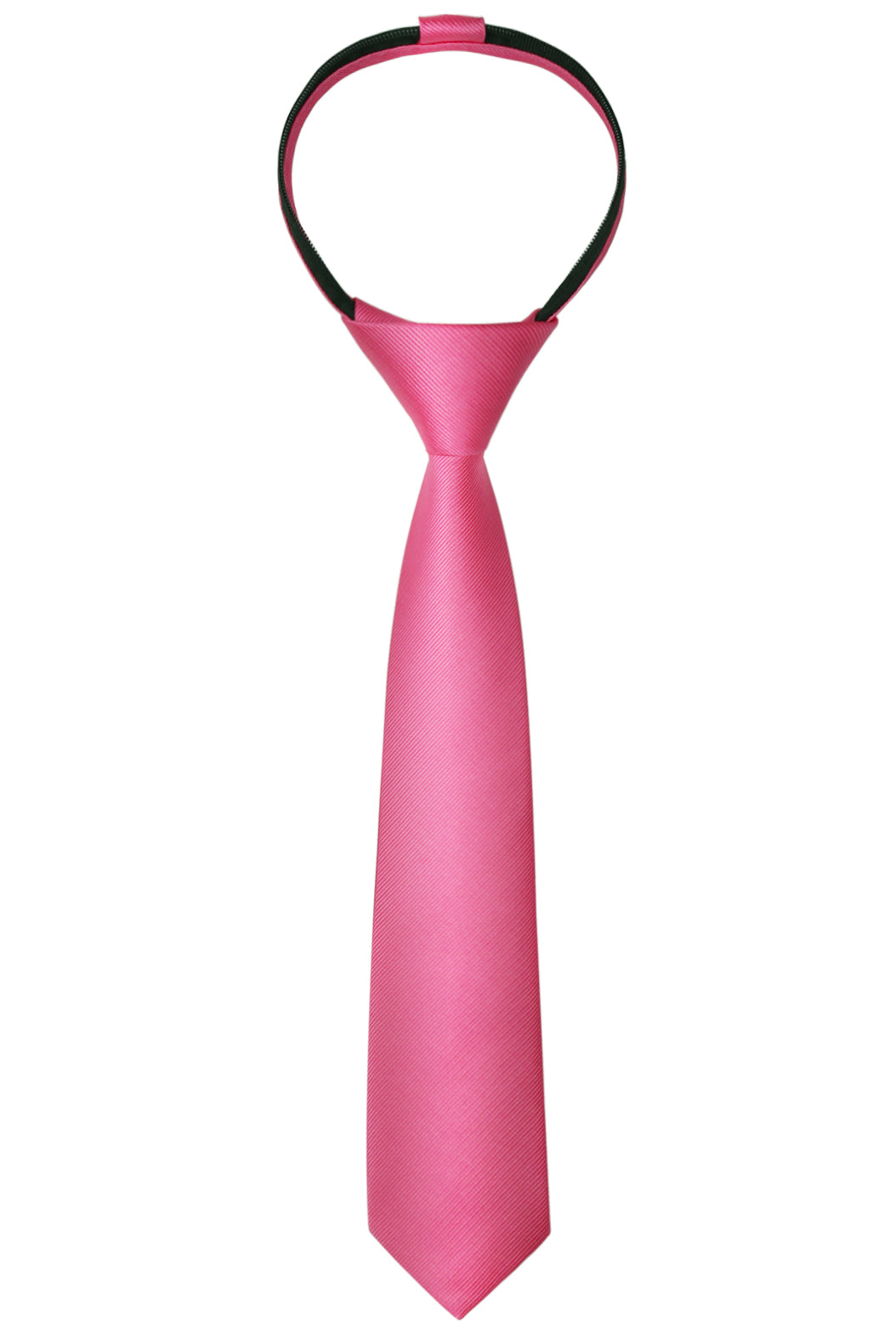 Boy's Solid Color Pre-tied 2.4'' Zipper Skinny Necktie #067
