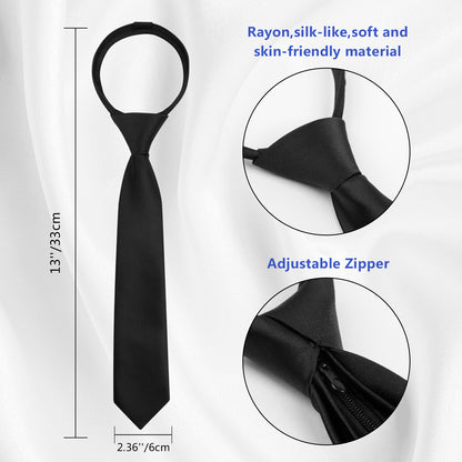 Boy's Classic Solid Bow Tie, Necktie and Suit Vest Set, 078-Black