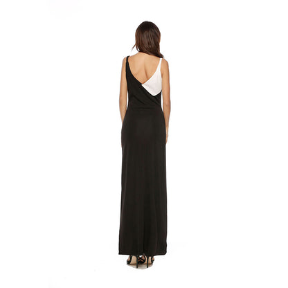 Black Slim High Slit Maxi Prom Dress 220303