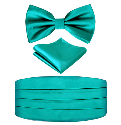Men's Prom Bow Tie, Handkerchief and Cummerbund Set #132