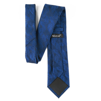 Men‘s Floral Pattern Tie with Pocket Square 3.15inches Self-tied Set, #141