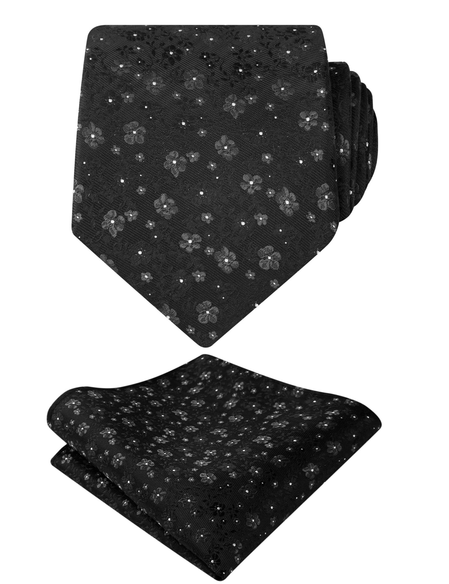 Men's Floral Pattern Tie with Flower Printed Pocket Square 3.15inches Colorful Tie Set, #142