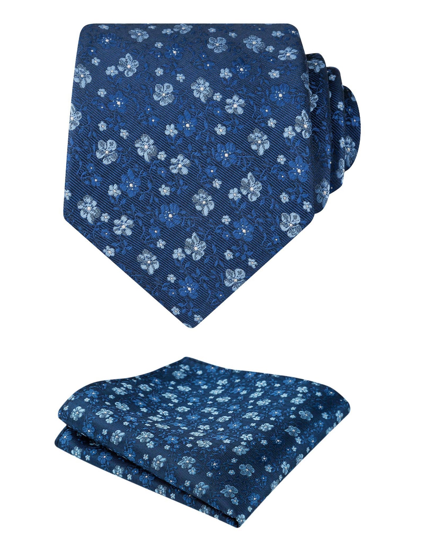 Men's Floral Pattern Tie with Flower Printed Pocket Square 3.15inches Colorful Tie Set, #142
