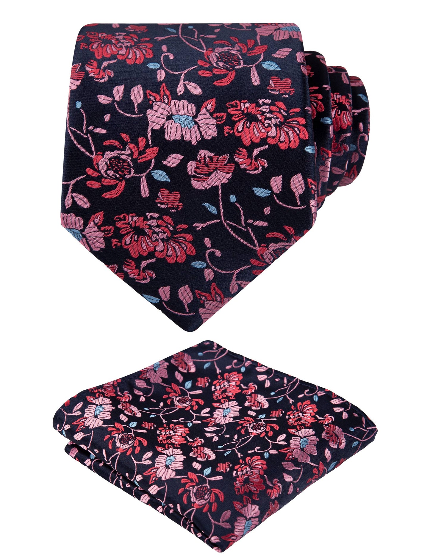 Men's 3.15'' Colorful Flower Pattern and handkerchief Necktie Set, 148