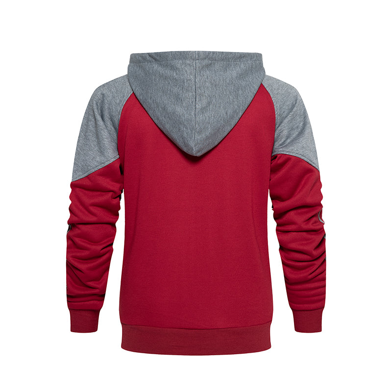 Men's Red Full Zip-up Matching Sweatsuit Set SS011