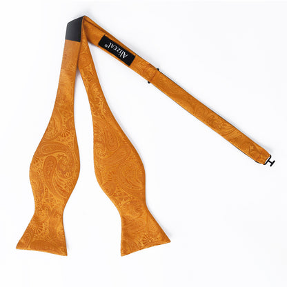 Men's Self-tied Paisley Bow Tie and Pocket Square Set, 167