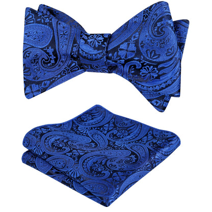 Men's Self-tied Paisley Bow Tie and Pocket Square Set, 167