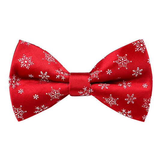 Men's Christmas Snowflake Red Bow Tie AM042