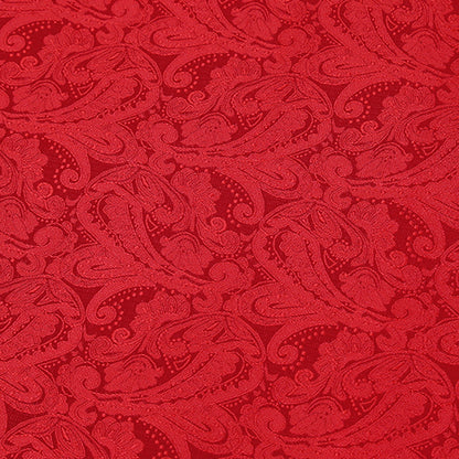 Men's Paisley Suit Vest, Self-tied Bow Tie, 3.35inch(8.5cm) Necktie and Pocket Square Set, 175-Red