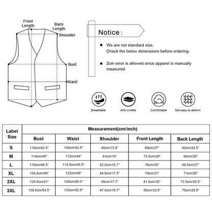 Men's 5pcs Paisley Suit Vest Classic Jacquard Button-Down Waistcoat Set, 185-Coffee