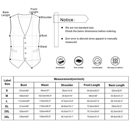 Mens Plaid Tweed Business Suit Vest Regular Fit Tuxedo Waistcoat, 193-Brown Stripe