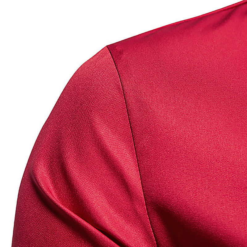 Men's Red Long Sleeve Plaid Collar Shirt 2123501