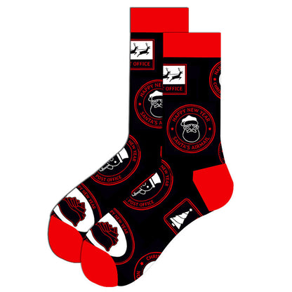 Black Santa Claus Badge Socks SC009