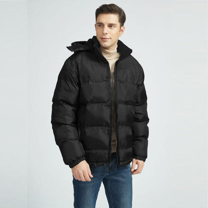 Men's Quilted Cotton Padded Jacket with Hood CC004