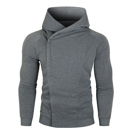 Men's Gray Casual Sports Jacket Zip Up Hoodie 219