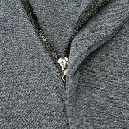Men's Gray Casual Sports Jacket Zip Up Hoodie 219