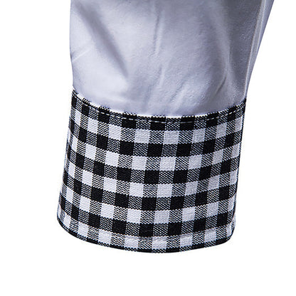 Men's White Long Sleeve Double Button Shirt 2123502