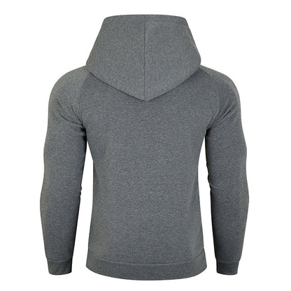 Men's Gray Casual Sports Jacket Zip Up Hoodie 219
