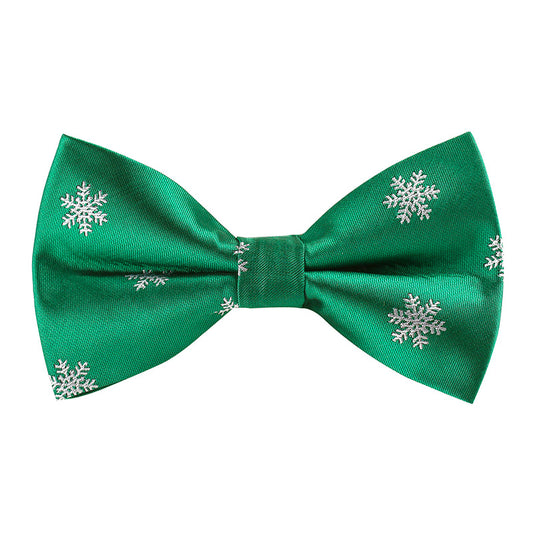 Men's Christmas Snowflake Green Bow Tie AM042