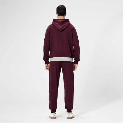 Men's Purple Sportswear Full Zip-up Hoodie Set SS003