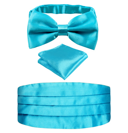 Men's Prom Bow Tie, Handkerchief and Cummerbund Set #132
