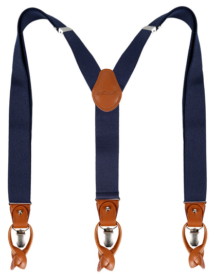 Men's Button Clip Suspenders with Elastic Band, BD060