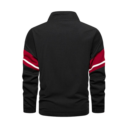 Men's Black Full Zip Sweatshirt No Hood Set SS007