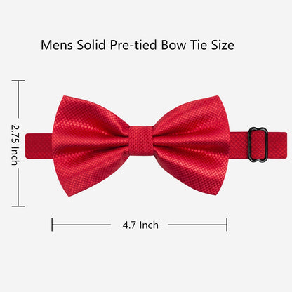 Men's Solid Color Banded Pre-tied Bow Ties, 001