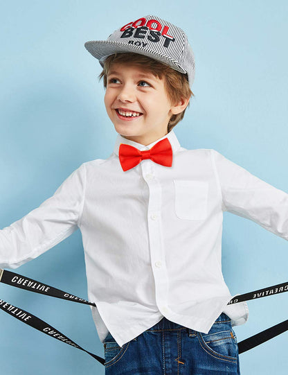 Alizeal Boy's Pre-tied Bow Tie Fancy Plain Adjustable Bow ties #070